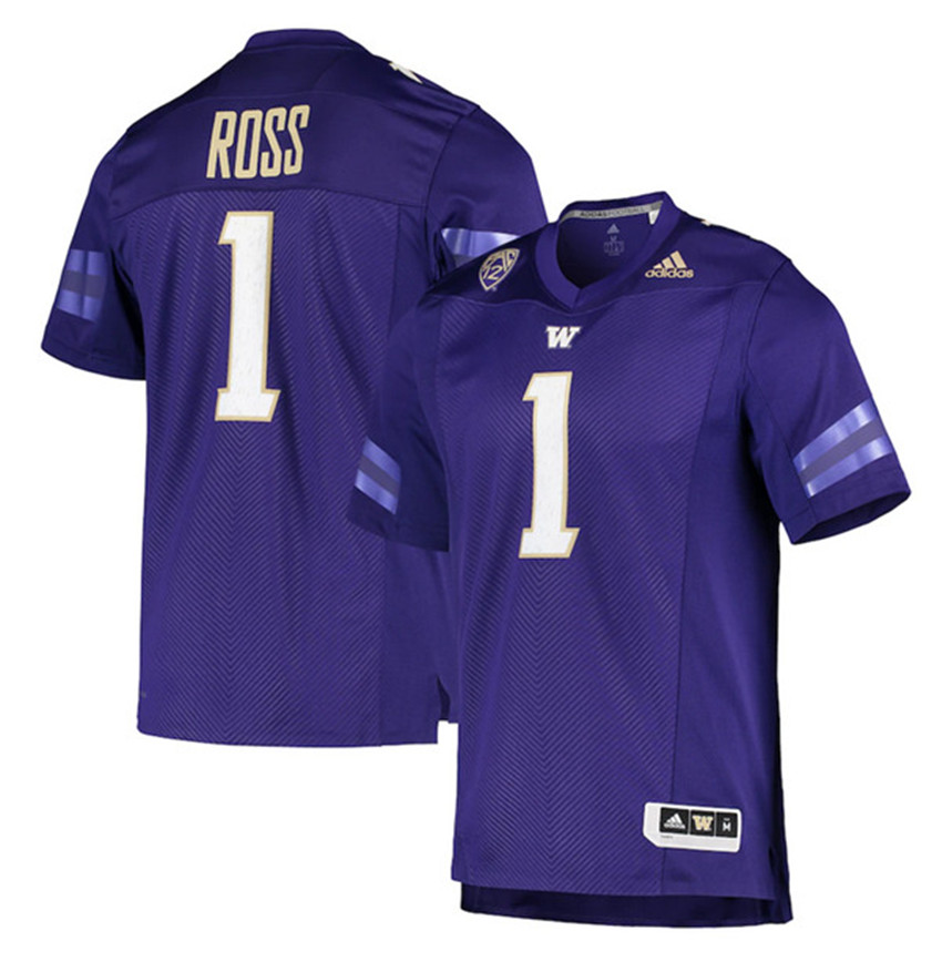 Men's Purple Washington Huskies Active Player Custom Stitched Jersey
